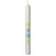 First Communion candle with colored symbols 400x40 mm s1