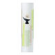Communion candle with rhinestones green lines 400x40 mm s2