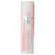 First Communion candle, pink, Chalice with strass, 400x40 mm s2