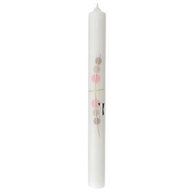 Kerze zur Kommunion für Mädchen mit bunten Dekorationen, 400x40 mm