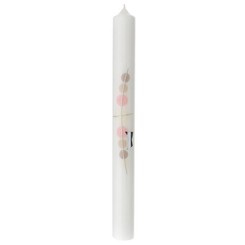 Kerze zur Kommunion für Mädchen mit bunten Dekorationen, 400x40 mm 1