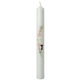 First Communion candle for girl, embossed cross, 400x40 mm