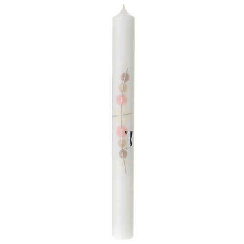 First Communion candle for girl, embossed cross, 400x40 mm 1