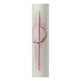 Cirio rosa hostia Comunión 400x40 mm