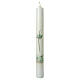 Ivory candle, green decoration, First Communion, 400x40 mm s1