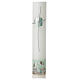 First Communion candle in ivory green 400x40 mm s2
