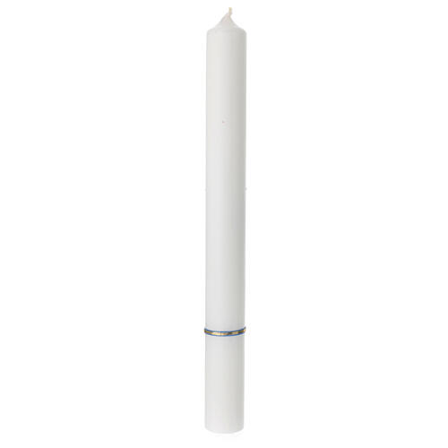 Cierge berger croix bleue Communion 400x40 mm 3