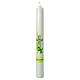 First Communion candle with bright green cross 400x40 mm s1