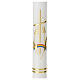 Kerze zur Kommunion mit Regenbogen und Kreuz, 400x50 mm s2