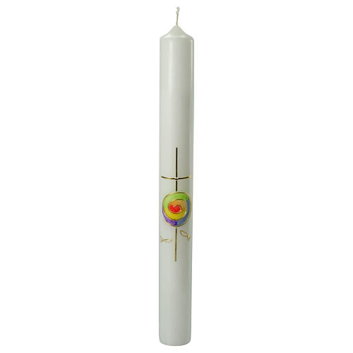 Rainbow spiral Communion candle 40x4 cm 1