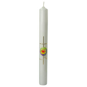 Communion candle with spiral rainbow 400x40 mm