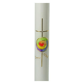 Communion candle with spiral rainbow 400x40 mm
