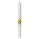 Communion candle with spiral rainbow 400x40 mm s1