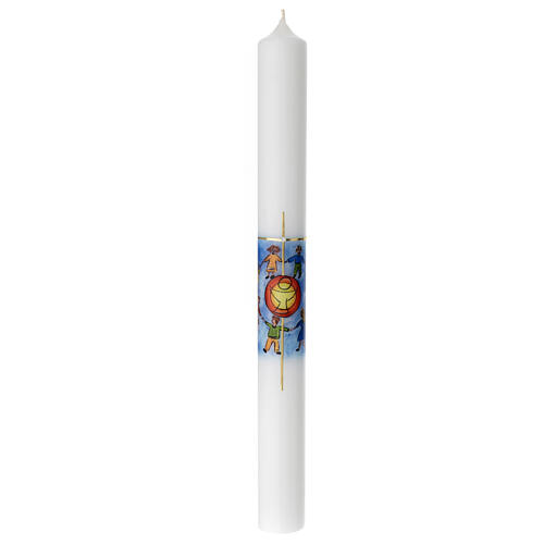 Communion candle with children Eucharist 40x4 cm 1