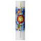 Communion candle with children Eucharist 40x4 cm s2