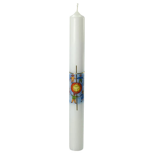 First Communion candle with children Eucharist 400x40 mm 1