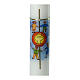 First Communion candle with children Eucharist 400x40 mm s2