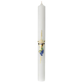 Communion candle with chalice grapes 400x40 mm