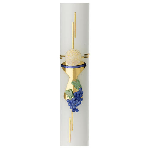 Communion candle with chalice grapes 400x40 mm 2