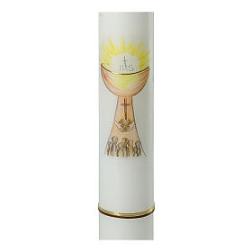 Świeca kielich komunijny złoty, 400x40 mm