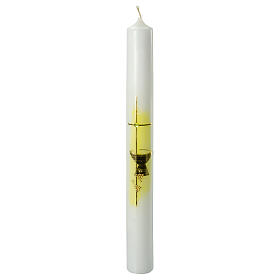 Communion candle with yellow chalice grapes 400x40 mm
