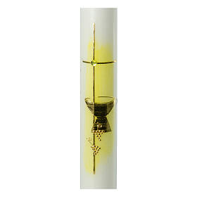 Communion candle with yellow chalice grapes 400x40 mm
