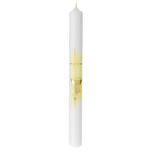 Communion candle with yellow chalice grapes 400x40 mm 1