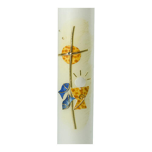 Stylized Communion candle with sun 40x4 cm 2