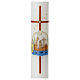 Candle with cross and boat for First Communion 40x4 cm s2