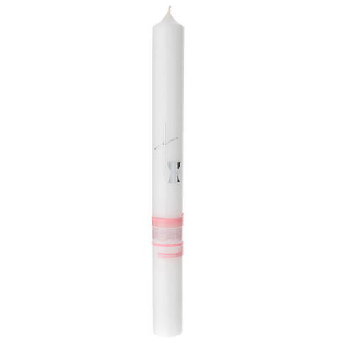 First Communion candle for girl, cross, 400x40 mm 1