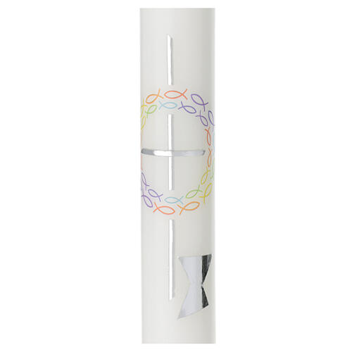 Cero Comunione pesci arcobaleno 400x40 mm 2