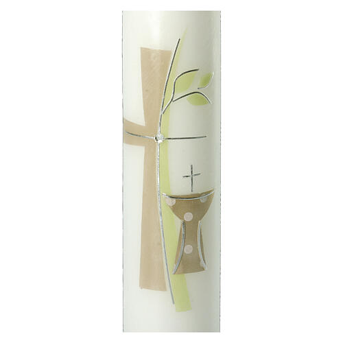 Eucharistic candle with cross and tree 26.5x6 cm 2