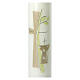 Eucharistic candle with cross and tree 26.5x6 cm s2