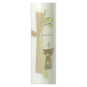 Eucharist candle with tree cross 265x60 mm