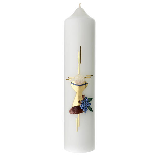 Eucharistic candle with golden cross 26.5x6 cm 1