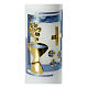 Communion candle with blue frame 26.5x6 cm s2