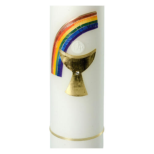 Kerze Eucharistie mit Kelch und Regenbogen, 265x60 mm 2