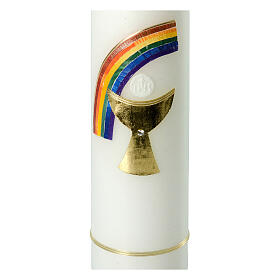 Candela calice Eucarestia arcobaleno 265x60mm