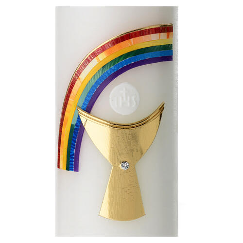 Eucharist candle with rainbow chalice 265x60 mm 4