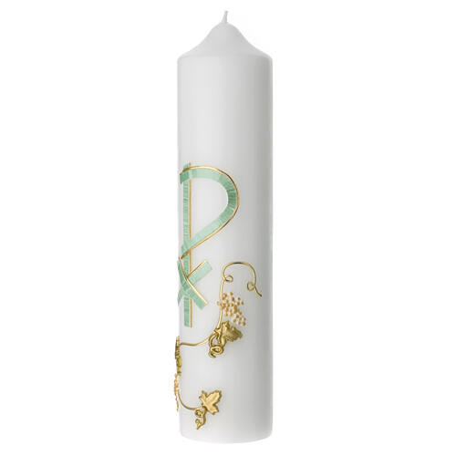 Bougie Chi-Rho vert or Confirmation 215x50 mm 3