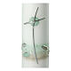Candle with green fish curved cross 220x60 mm s2