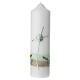 Candle with green fish curved cross 220x60 mm s1