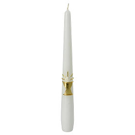 Conical candle with golden chalice for Communion 25x2.3 cm