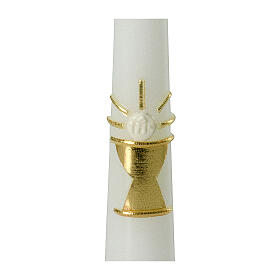 Conical candle with golden chalice for Communion 25x2.3 cm
