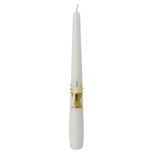 Conical candle with golden chalice for Communion 25x2.3 cm 1