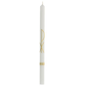 Candle with golden Chi-Rho, Communion and Confirmation, 500x30 mm