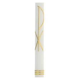 Candle with golden Chi-Rho, Communion and Confirmation, 500x30 mm