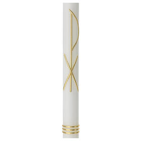 Candle with golden Chi-Rho, Communion and Confirmation, 500x30 mm