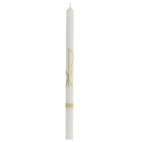 Candle with golden Chi-Rho, Communion and Confirmation, 500x30 mm 1