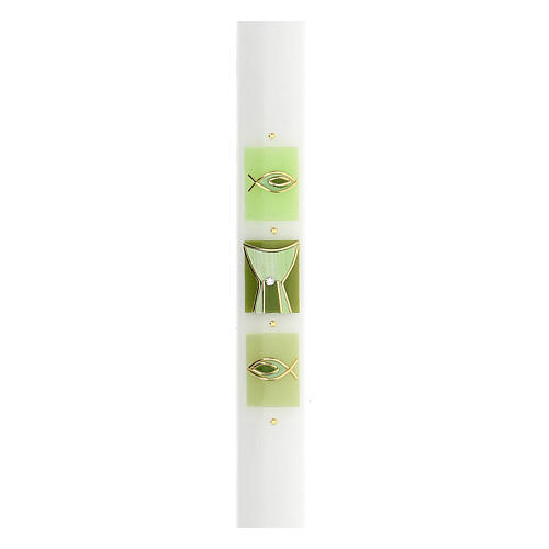 Kerze mit Kelch und grünen Details, 500x30 mm 2